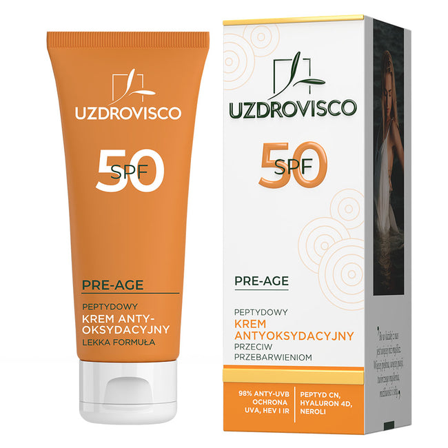 UZDROVISCO Pre-Age SPF 50 peptydowy krem antyoksydacyjny przeciw przebarwieniom 50ml