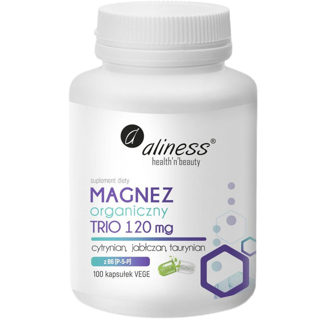 Aliness Magnez organiczny Trio 120mg suplement diety 100 kapsułek