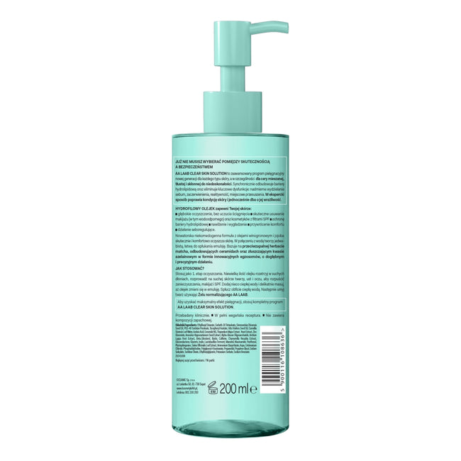 AA Laab Clear Skin Solution hydrofilowy olejek do demakijażu normalizująco-łagodzący 200ml