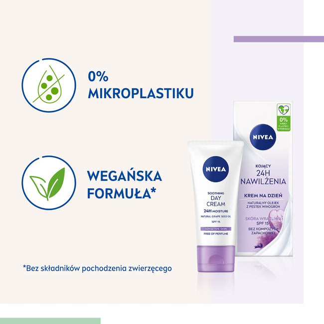 Nivea 24H Nawilżenia kojący krem na dzień SPF15 50ml
