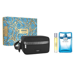 Versace Man Eau Fraiche zestaw woda toaletowa spray 100ml + woda toaletowa spray 10ml + kosmetyczka