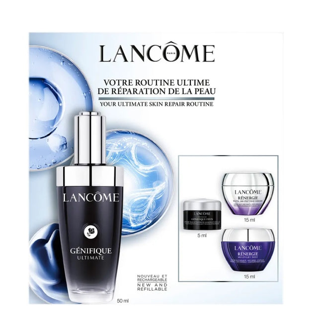 Lancome Genifique zestaw serum do twarzy 50ml + krem pod oczy 5ml + krem na dzień 15ml + krem na noc 15ml