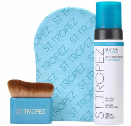 ST. TROPEZ Ultimate Tan Body Essentials Kit zestaw Bronzing Mousse pianka samoopalająca 200ml + aplikator do samoopalacza + szczoteczka