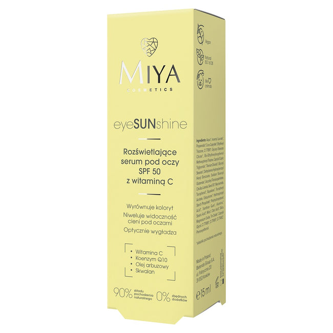 Miya Cosmetics eyeSUNshine rozświetlające serum pod oczy SPF50 15ml