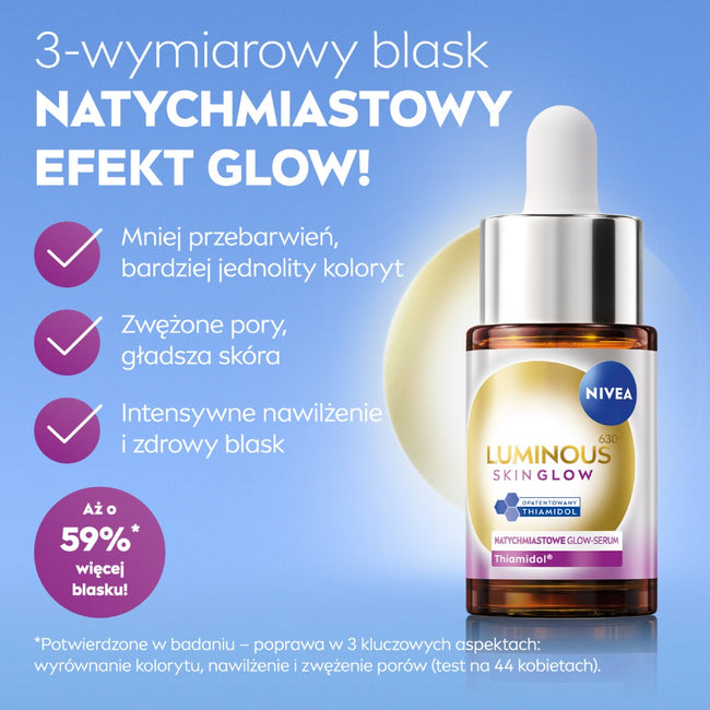 Nivea Luminous630® Skin Glow natychmiastowe glow-serum 30ml