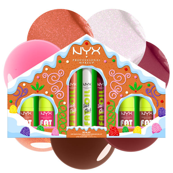NYX Professional MakeUp Holiday Fat Gingerbread House Kit zestaw błyszczyków i balsamów do ust