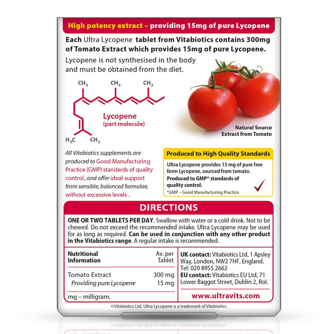 Vitabiotics Ultra Lycopene 15mg suplement diety 30 tabletek