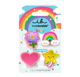 Invisibobble Clipstar Kids zestaw mini klamer do włosów Happy World 4szt.