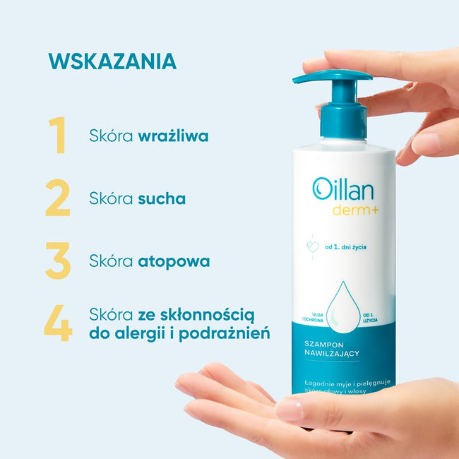 Oillan Derm+ szampon nawilżający 180ml