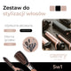 Camry Hair Styler zestaw do stylizacji włosów 5in1 1200W płytka falująca 3D + lokówka 32mm + lokówka 19mm + szczotka prostująca + płytki karbujące Zig-Zag