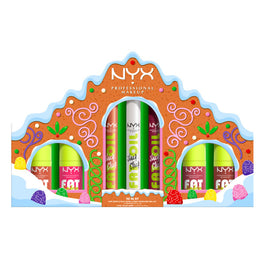 NYX Professional MakeUp Holiday Fat Gingerbread House Kit zestaw błyszczyków i balsamów do ust