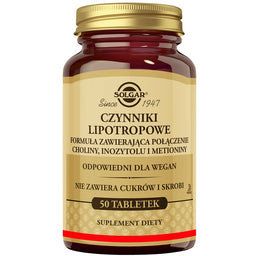Solgar Czynniki lipotropowe suplement diety 50 tabletek