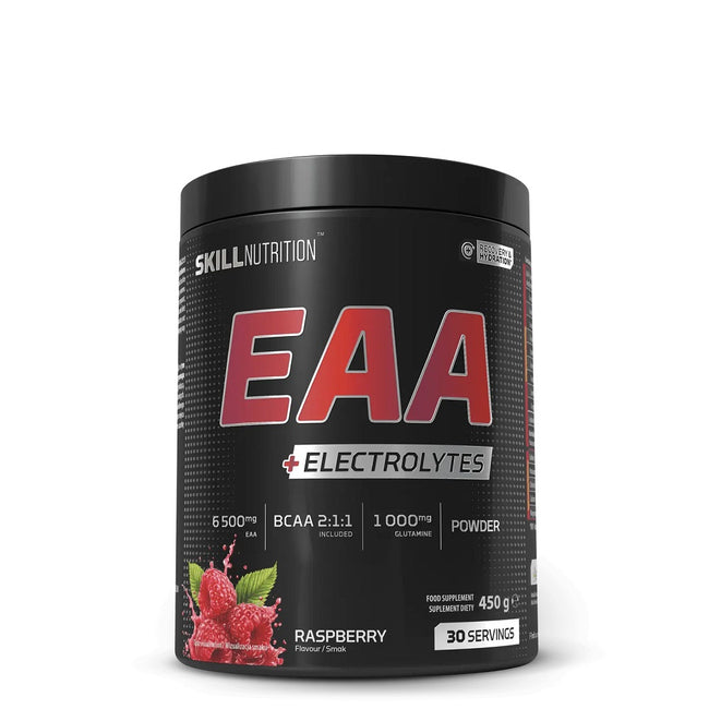 Skill Nutrition EAA + Electrolytes Raspberry suplement diety w proszku 450g
