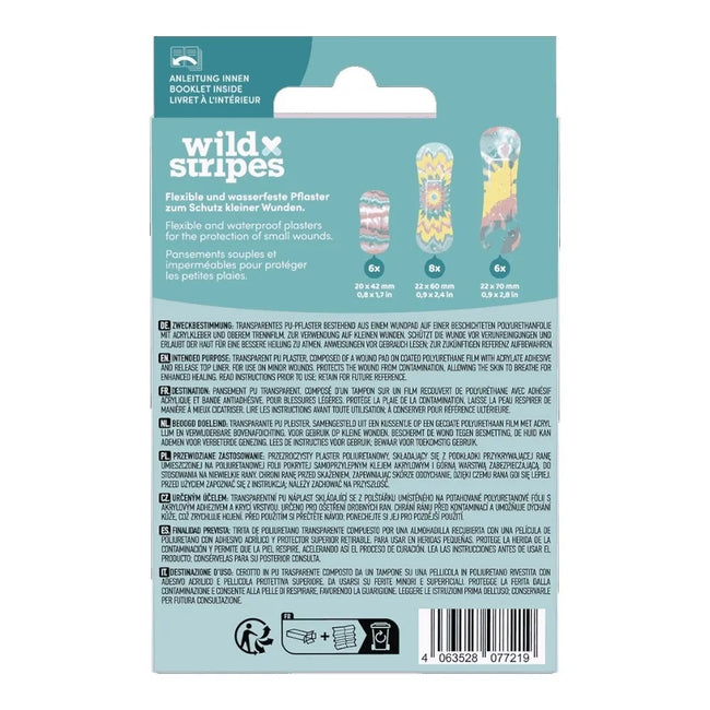 Wild Stripes Waterproof Secure plastry wodoodporne Rainbow 20szt.