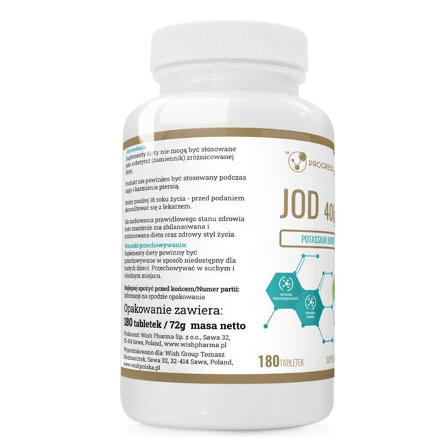 Progress Labs Jod 400mcg suplement diety 180 tabletek