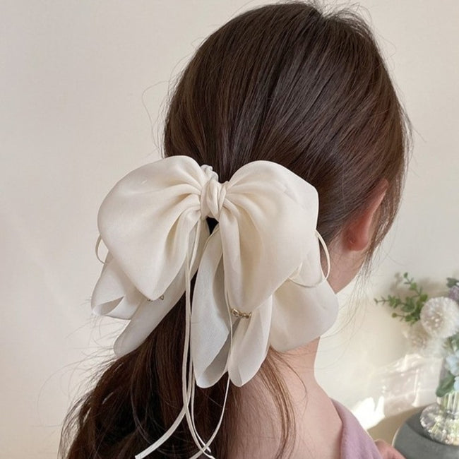 Ecarla Tiulowa spinka do włosów Beżowa SP325B