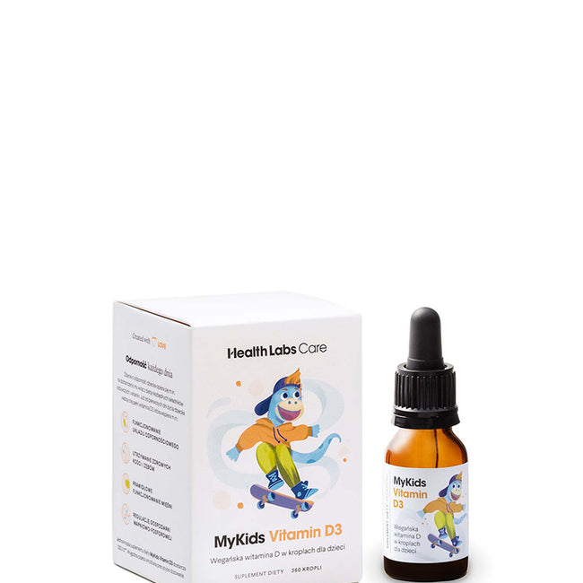 HealthLabs MyKids Vitamin D3 wegańska witamina D w kropelkach dla dzieci suplement diety 9.7ml