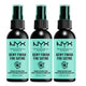 NYX Professional MakeUp Dewy Finish Setting Spray Trio zestaw utrwalaczy do makijażu 3x60ml