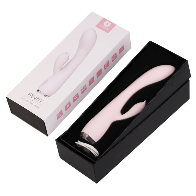 S-HANDE Fanny wibrator podświetlany z 9 trybami wibracji w kształcie królika Light Pink