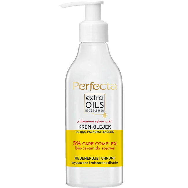 Perfecta Extra Oils "silikonowe rękawiczki" krem-olejek do rąk paznokci i skórek 195ml