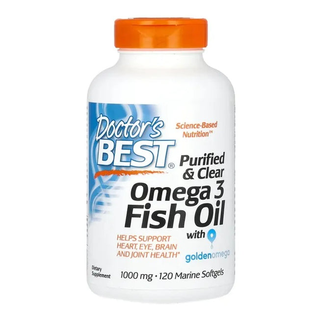 Doctor's Best Purified & Clear Omega 3 Fish Oil 1000 mg suplement diety 120 kapsułek