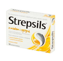 Strepsils Pastylki do ssania z miodem i cytryną 12szt.