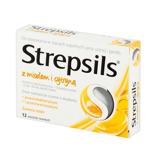 Strepsils Pastylki do ssania z miodem i cytryną 12szt.