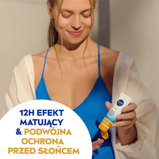 Nivea Sun UV Face Shine Control matujący krem do twarzy z wysoką ochroną SPF50 Light Tinted 50ml