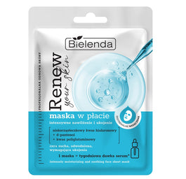 Bielenda Renew Your Skin maska w płacie - intensywne nawilżenie i ukojenie 17g