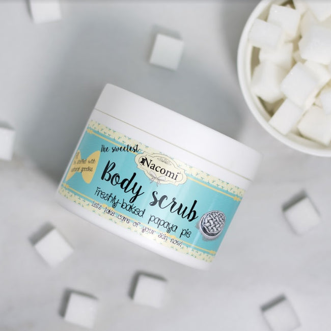Nacomi Cukrowy peeling do ciała świeże ciasto z papają 200g