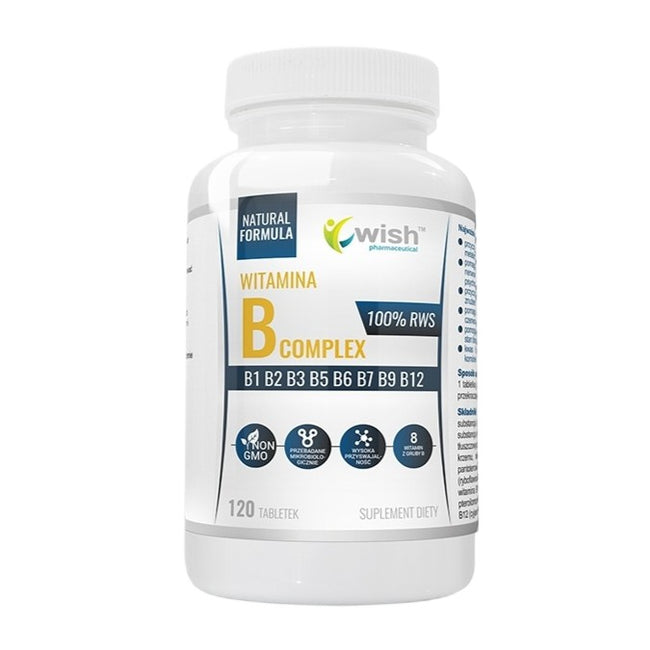 WISH Pharmaceutical Witamina B Complex 8 witamin z grupy B suplement diety 120 tabletek