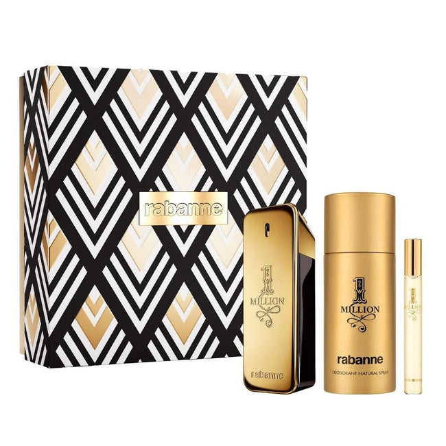 Paco Rabanne 1 Million zestaw woda toaletowa spray 100ml + dezodorant spray 150ml + woda toaletowa spray 10ml
