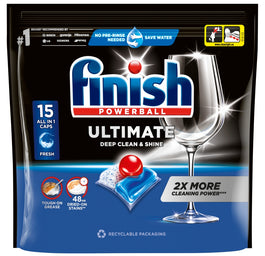 Finish Ultimate Fresh kapsułki do mycia naczyń w zmywarce 15szt