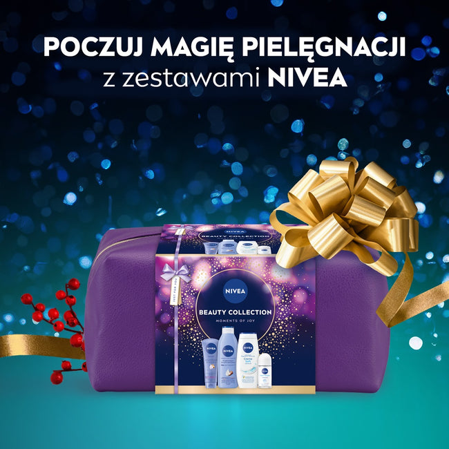 Nivea Beauty Collection zestaw żel pod prysznic 250ml + wygładzające mleczko do ciała 250ml + wygładzający krem do rąk 100ml + antyperspirant roll-on 50ml