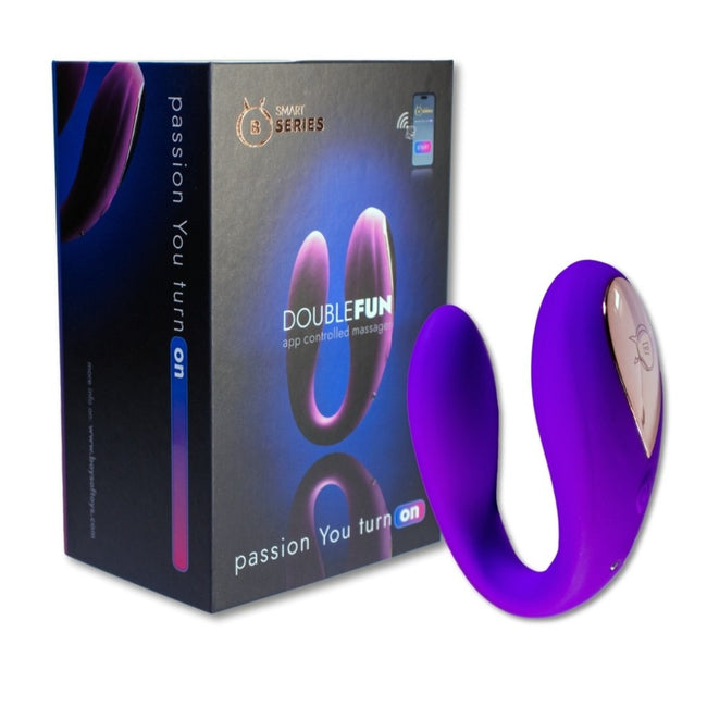 B-Series Smart Double Fun App Controlled Massager masażer sterowany aplikacją Purple