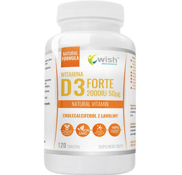 WISH Pharmaceutical Witamina D3 Forte 2000IU 50µg suplement diety 120 tabletek
