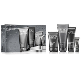 Clinique Great Skin for Him zestaw żel do mycia twarzy 200ml + peeling do twarzy 100ml + przeciwstarzeniowy krem pod oczy 15ml + emulsja nawilżająca do twarzy 100ml