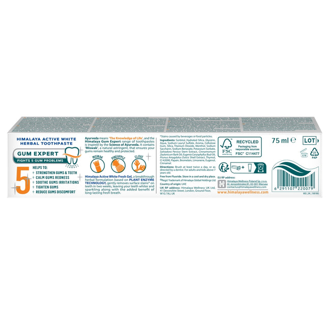 Himalaya Ziołowa pasta wybielająca w żelu Active White 75ml