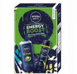 Nivea Men Energy Boost zestaw żel pod prysznic 3w1 250ml + antyperspirant w sprayu 150ml