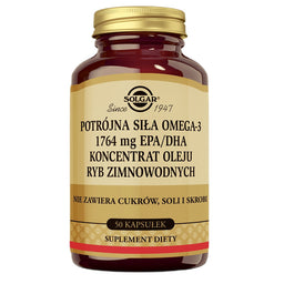 Solgar Potrójna Siła Omega-3 suplement diety 50 kapsułek