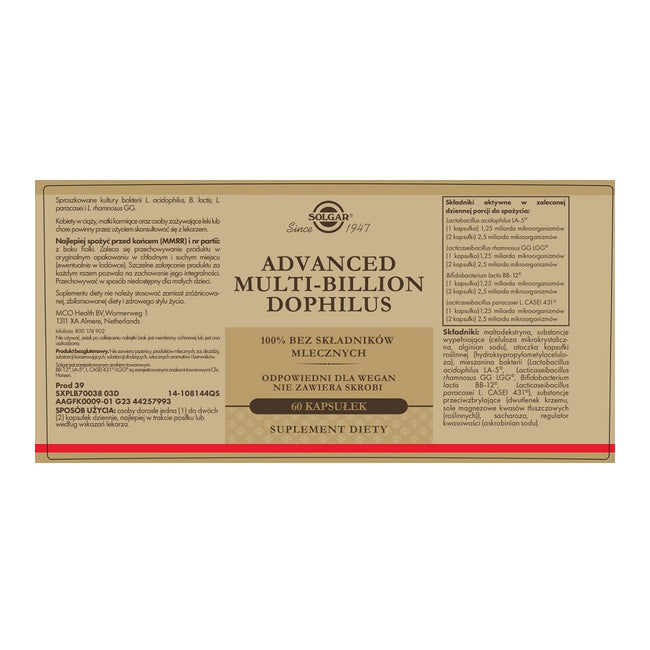 Solgar Advanced Multi-Billion Dophilus suplement diety 60 kapsułek