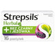 Strepsils Herbal pastylki do ssania łagodzące podrażnione gardło i struny głosowe suplement diety Bez Czarny i Jeżówka 16szt.