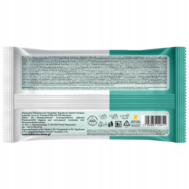 Luba Med Antibacterial Complex nawilżane chusteczki odświeżające z kompleksem antybakteryjnym 50szt