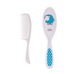 Canpol Babies Szczotka i grzebień z miękkim włosiem dla niemowląt Niebieska