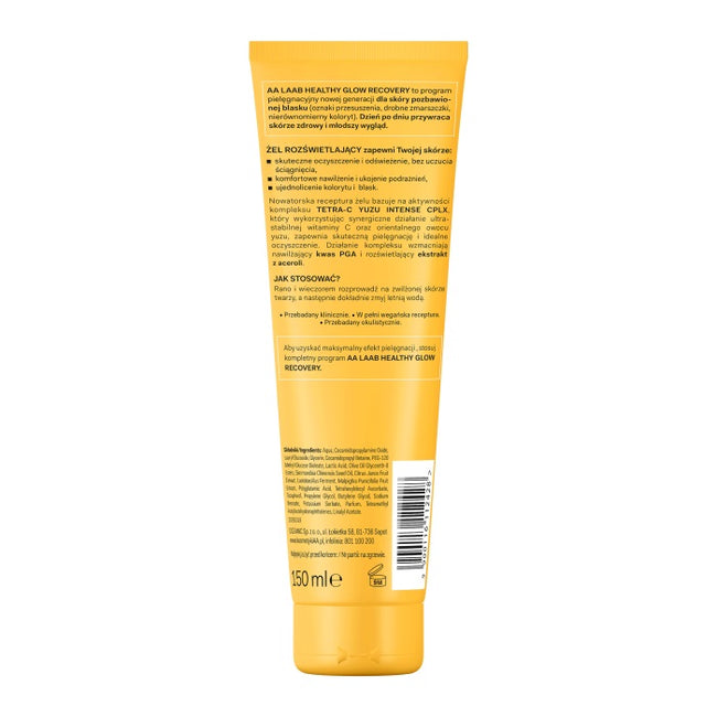 AA LAAB Tetra-C Yuzu rozświetlający żel do mycia twarzy 150ml