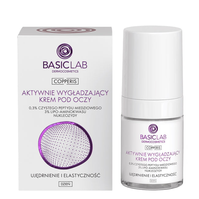 BasicLab Copperis aktywnie wygładzający krem pod oczy na dzień 18ml