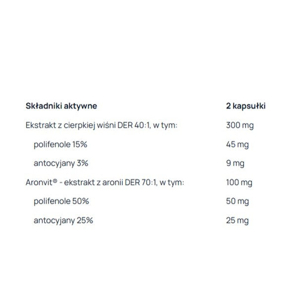 AronPharma B-PAC Cherry Recovery suplement diety 60 kapsułek