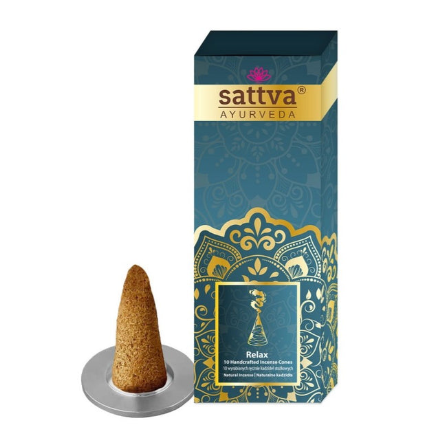 Sattva Incense Sticks Cones kadzidła stożkowe Relax 10szt