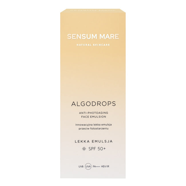 Sensum Mare Algodrops innowacyjna lekka emulsja przeciw fotostarzeniu SPF 50+ UVB UVA PA++++ HEV/IR 50ml