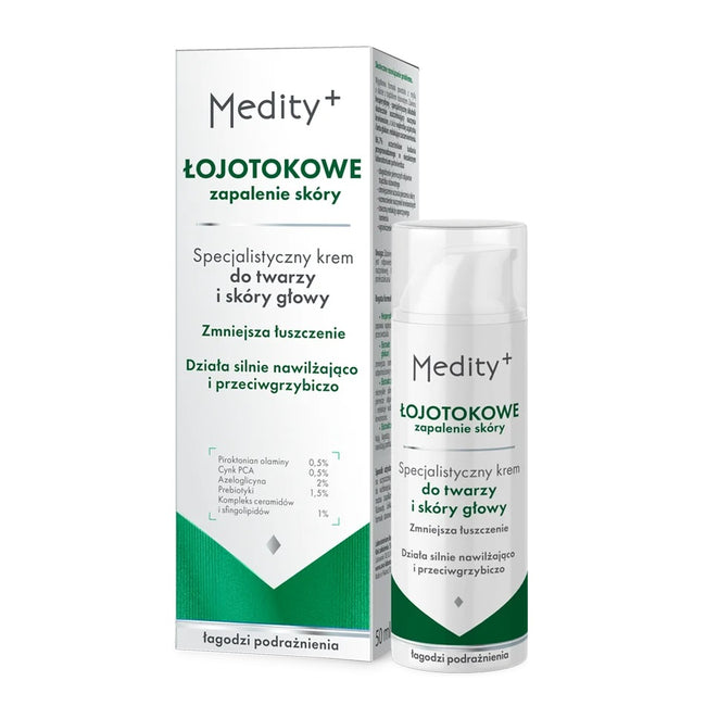 Medity+ Łojotokowe Zapalenie Skóry specjalistyczny krem do twarzy i skóry głowy 50ml